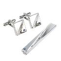 Men's Sapphire Cufflink and Tie Clip Gift Set