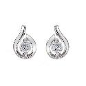 9ct White Gold Cubic Zirconia Peardrop Earrings 9ct White Gold Cubic Zirconia Peardrop Earrings