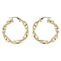 9ct Yellow Gold Fancy Creole Earrings 35mm