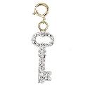 9ct Yellow Gold Crystal Key Charm 9ct Yellow Gold Crystal Key Charm