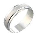 9ct White Gold Frosted and Polished Ring