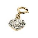 9ct Yellow Gold Crystal Heart Charm 9ct Yellow Gold Crystal Heart Charm