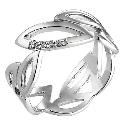 Hot Diamond Sterling Silver Diamond Leaf Ring Size P Hot Diamond Sterling Silver Diamond Leaf Ring Size P