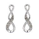 9ct White Gold Diamond Twist Earrings 9ct White Gold Diamond Twist Earrings