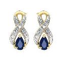9ct Yellow Rhodium Plated Sapphire Earrings 9ct Yellow Rhodium Plated Sapphire Earrings