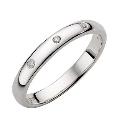 9ct White Gold Three Diamond Ring