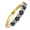 9ct Yellow Gold Rhodium Plated Sapphire and Diamond Ring 9ct Yellow Gold Rhodium Plated Sapphire and Diamond Ring