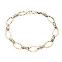 9ct Yellow Gold Oval Diamond Pattern Bracelet