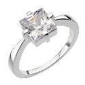 Sterling Silver Princess Cut Cubic Zirconia Ring - Size N Sterling Silver Princess Cut Cubic Zirconia Ring - Size N