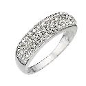 Sterling Silver Crystal Set Ring - Size P Sterling Silver Crystal Set Ring - Size P