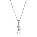 Sterling Silver Cubic Zirconia Set Oval Dangle Pendant