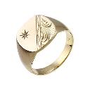 9ct Yellow Gold Engraved Pattern Ring