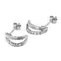 9ct White Gold Cubic Zirconia Split Earrings