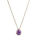 9ct Yellow Gold Rhodium Amethyst and Diamond Pendant 9ct Yellow Gold Rhodium Amethyst and Diamond Pendant