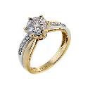 9ct Gold Half Carat Diamond Cluster Crossover Ring