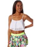 White Crochet Flared Crop Top White Crochet Flared Crop Top